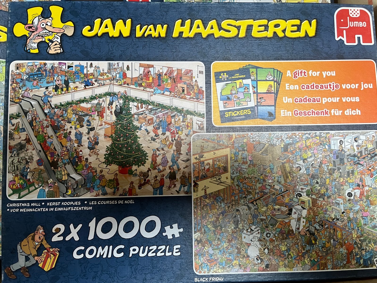 Jan van Haasteren 2 x 1000 stukjes, Ophalen, 500 t/m 1500 stukjes, Zo goed als nieuw