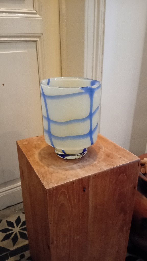 Mondgeblazen glazen vaas Pomax Greco, Handgemaakt, Meerkleurig, Ophalen of Verzenden, 20 cm