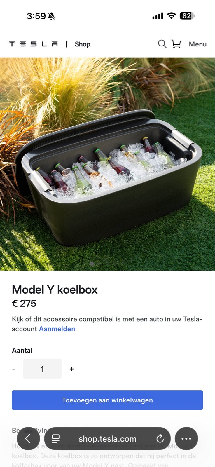 Tesla Model Y Koelbox / Opbergbox