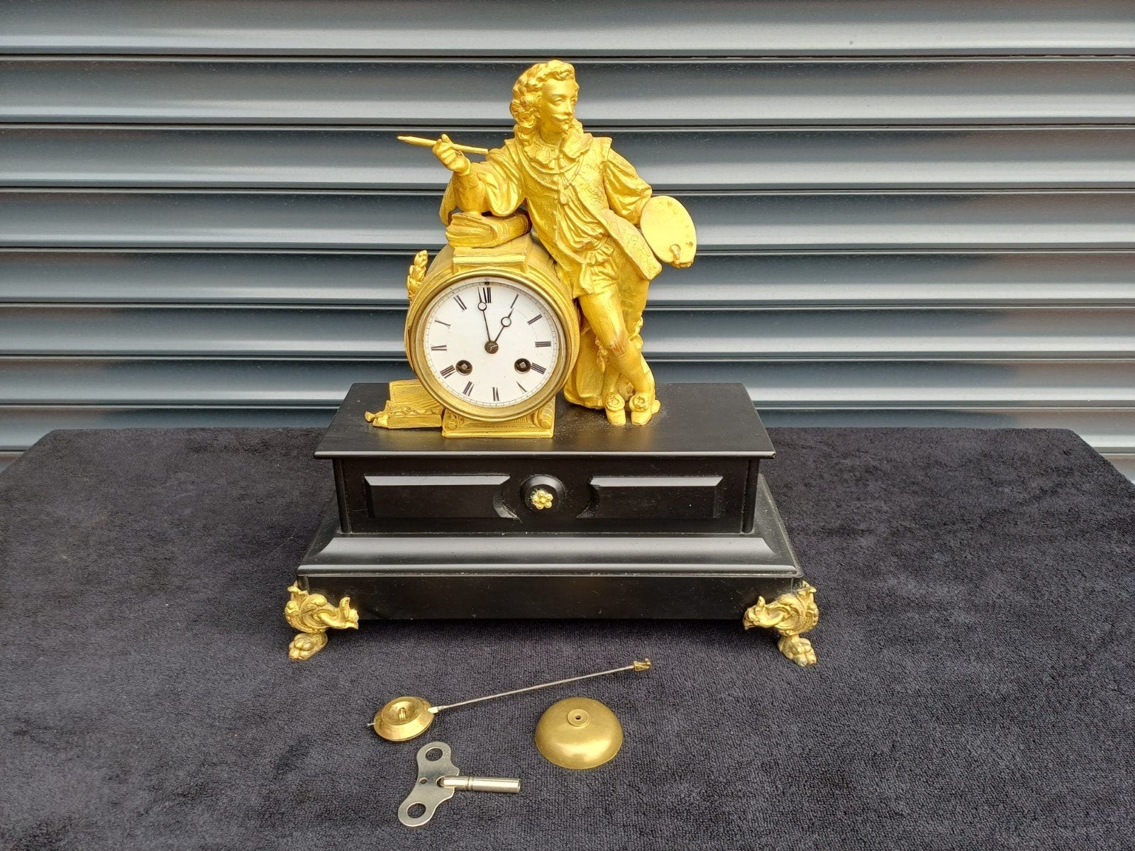 Antieke Franse Bronzen Pendule - Perfect Werkend, Antiek en Kunst, Ophalen of Verzenden