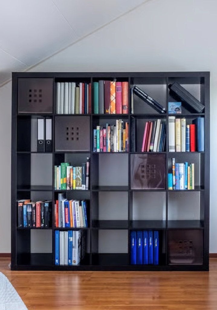 Boekenkast / Vakkenkast Ikea antraciet - zwart, Ophalen, 150 tot 200 cm, Zo goed als nieuw, 150 tot 200 cm