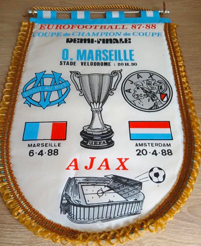 1988 zeldzaam vaantje Ajax Amsterdam Olympique de Marseille, Ophalen of Verzenden