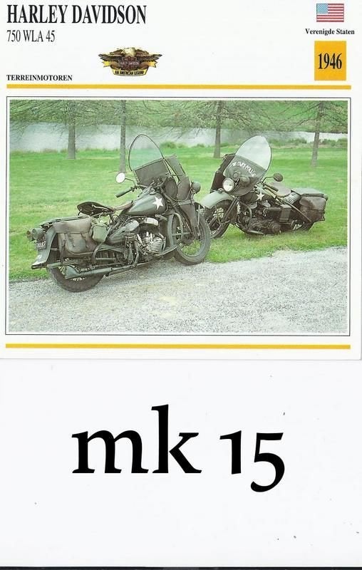Mk15 motorkaart harley davidson 750 wla 45, Ophalen of Verzenden, Zo goed als nieuw, Auto's