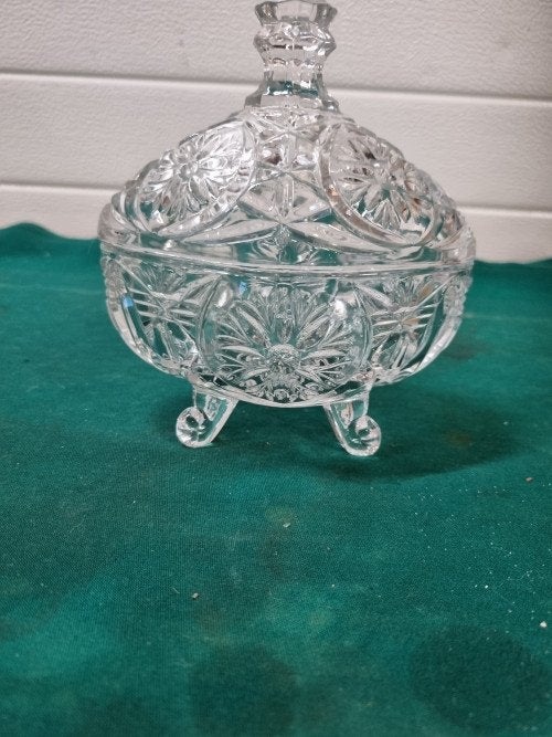 snoeppot kristal bewerkt vintage, Ophalen of Verzenden, 'T Olde Gre-j, Info@toldegrej.nl, Endepoelstraat 20f Didam