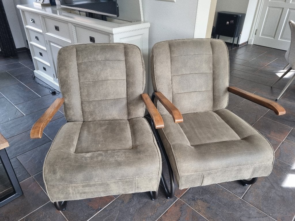 Fauteuil Ivar olijfgroen, Huis en Inrichting, Ophalen, Gebruikt, Minder dan 75 cm, Stof