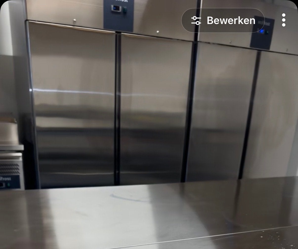 Ecofrost Horeca Koelkast 1200L RVS met Ventilator en Wielen, Ophalen, Zonder vriesvak, 200 liter of meer, 60 cm of meer
