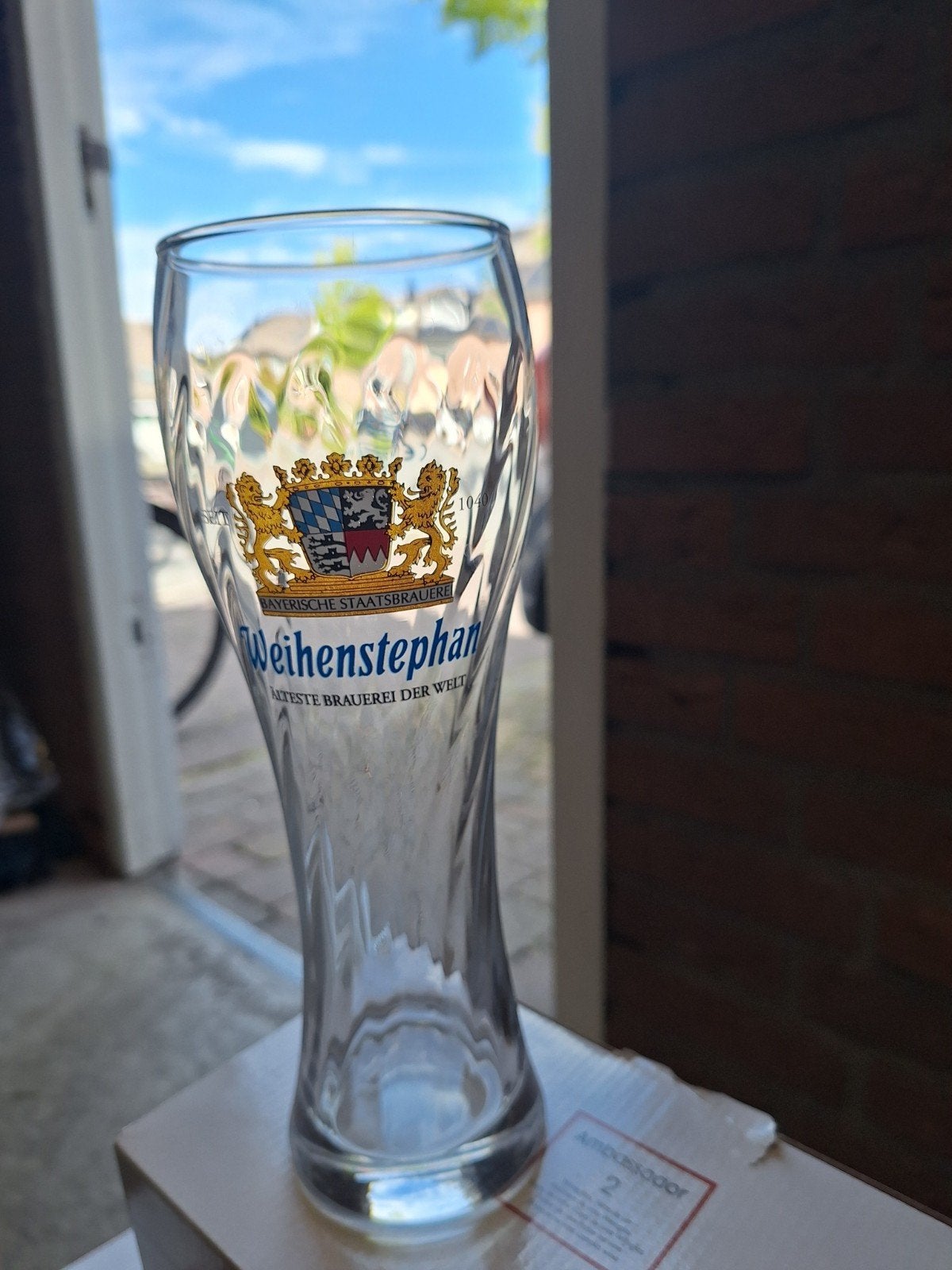 3x  Weihenstephan bierglas - 0.5L, Met patroon/structuur, Transparant, Nieuw, Ophalen of Verzenden