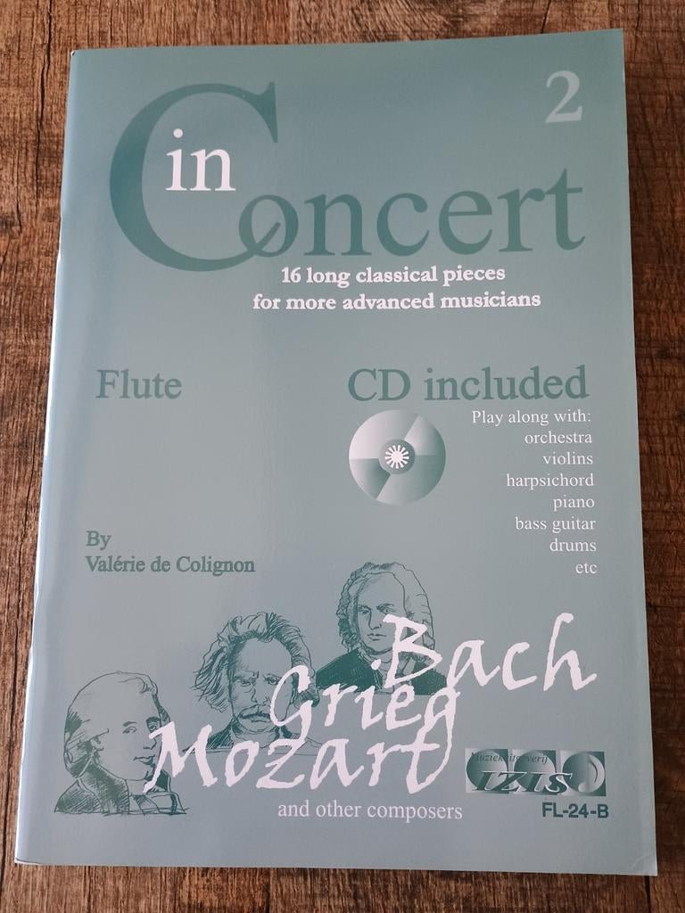 In Concert - Fluit - Incl. CD -  Bach Grieg Mozart - Dl.2, Muziek en Instrumenten, Bladmuziek, Ophalen of Verzenden, Gebruikt