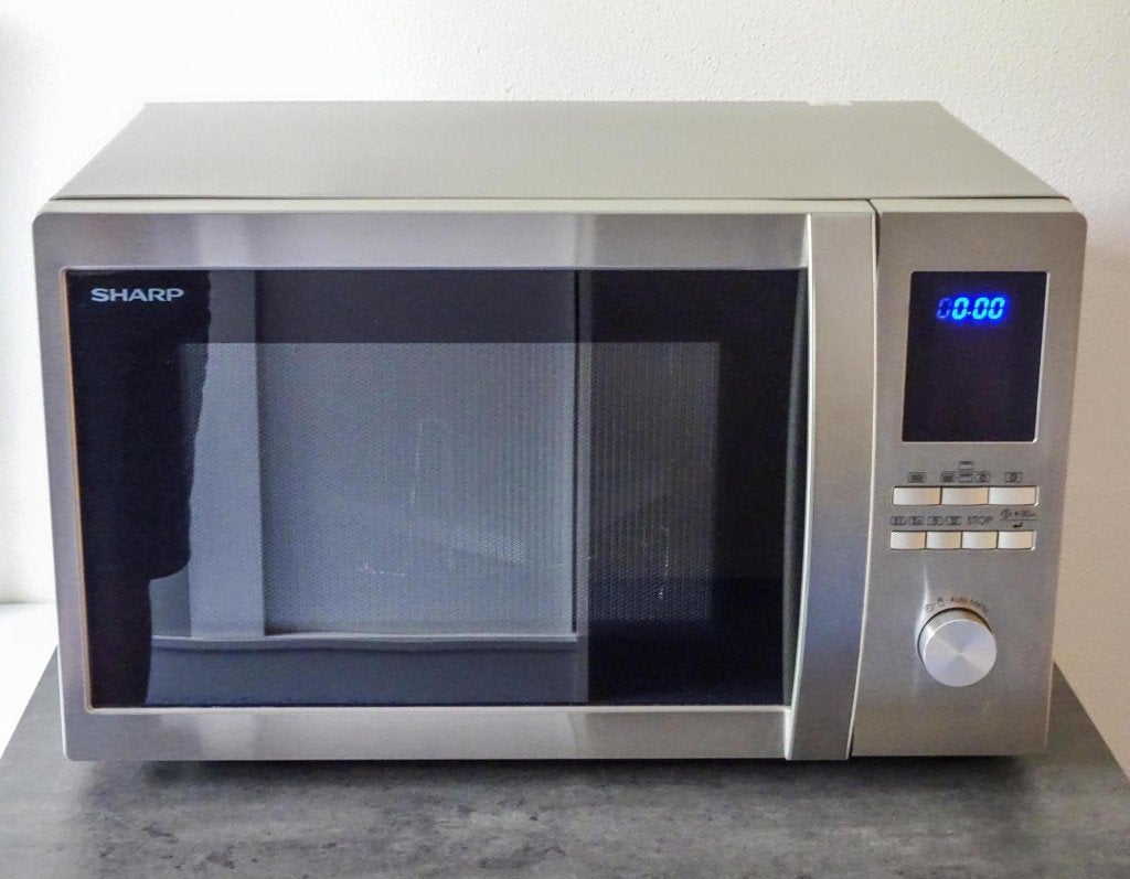 Combimagnetron Sharp R-922STWE, Witgoed en Apparatuur, Magnetrons, Ophalen, Combimagnetron, Gebruikt, Draaiplateau