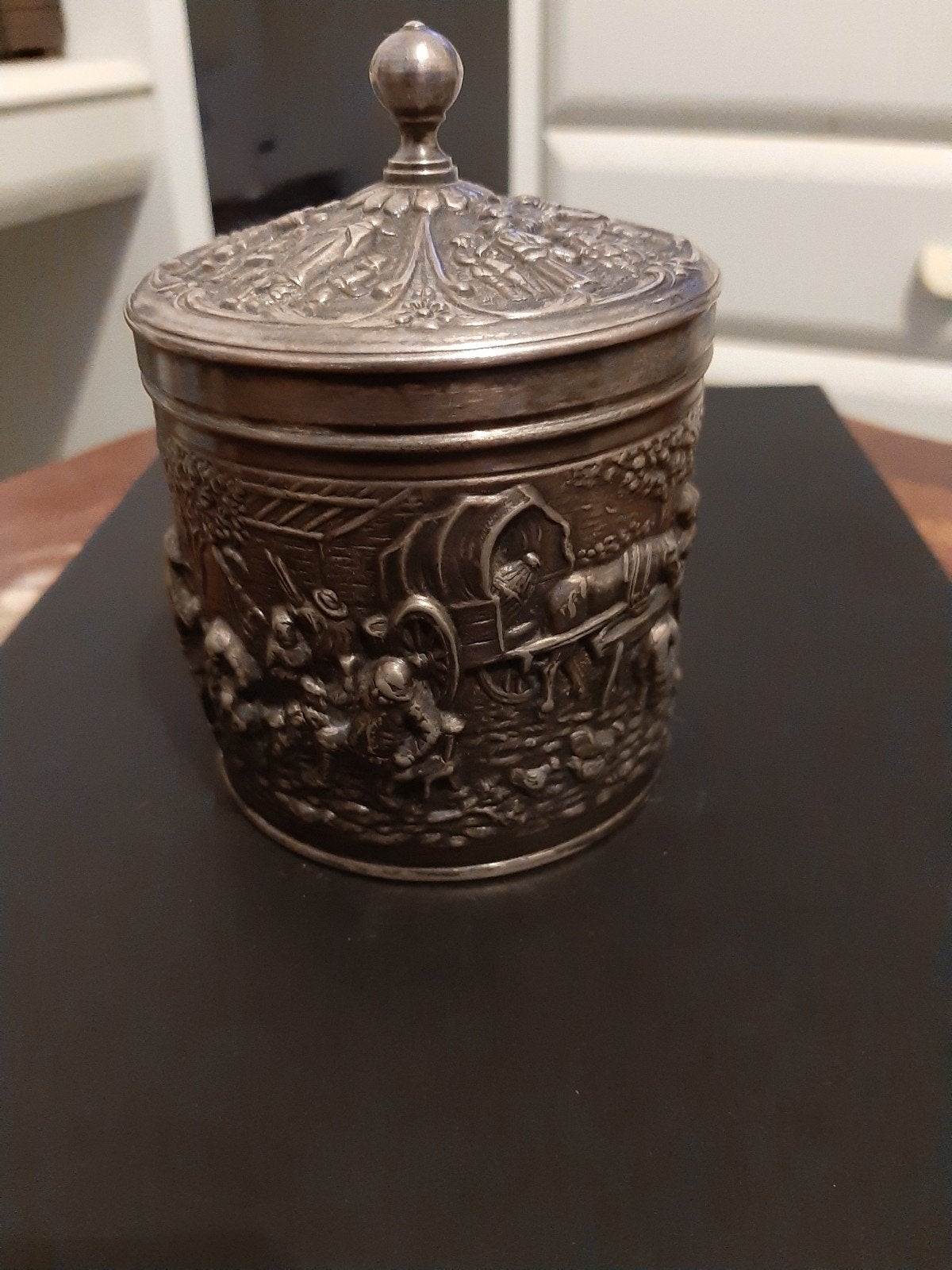 Zilveren Douwe Egberts Potje Jaren '60 - Gedecoreerd, Antiek en Kunst, Ophalen of Verzenden, Zilver