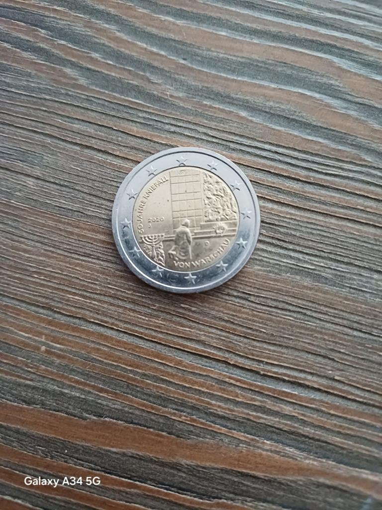 2 Euro Duitsland 2020 - 50 Jaar Kniefall von Warschau, Postzegels en Munten, Munten | Europa | Euromunten, Ophalen of Verzenden