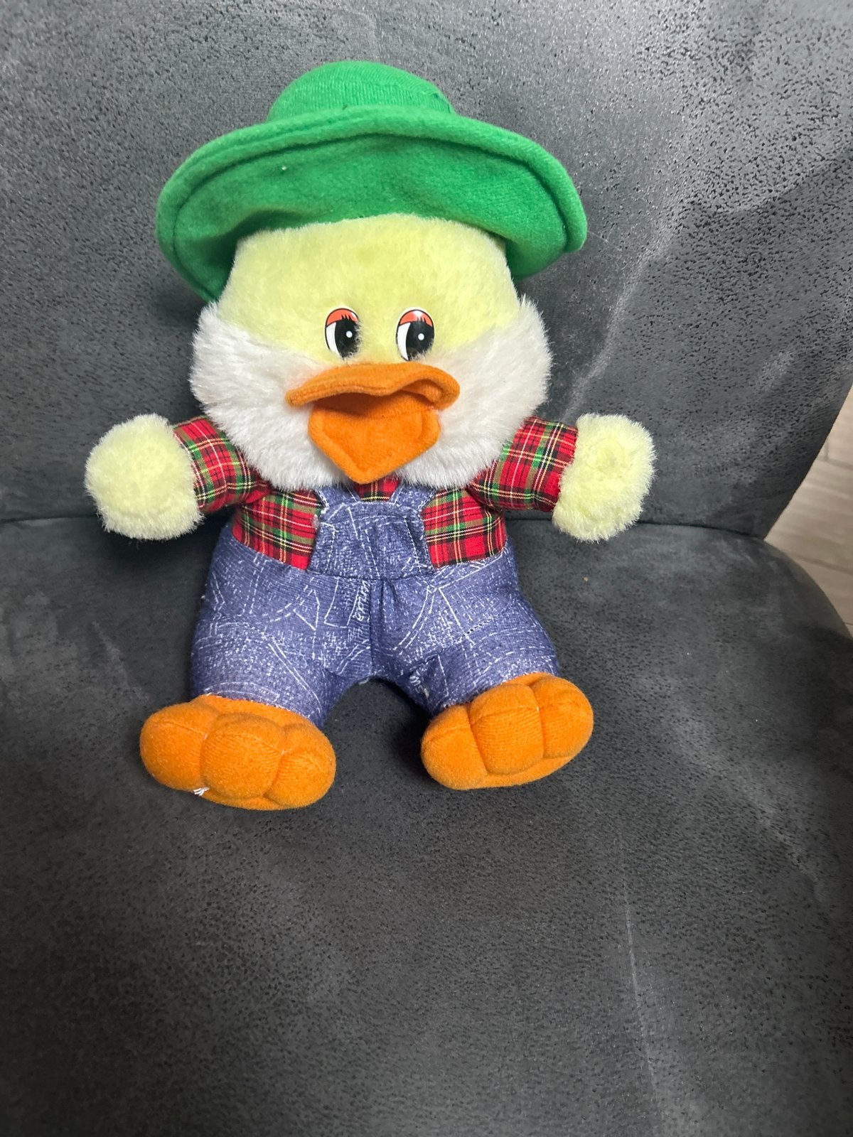 vintage Mac Duck pluche eendenspeeltje, Kinderen en Baby's, Gebruikt, Geel, Ophalen of Verzenden, Middelgroot (20 tot 80 cm)