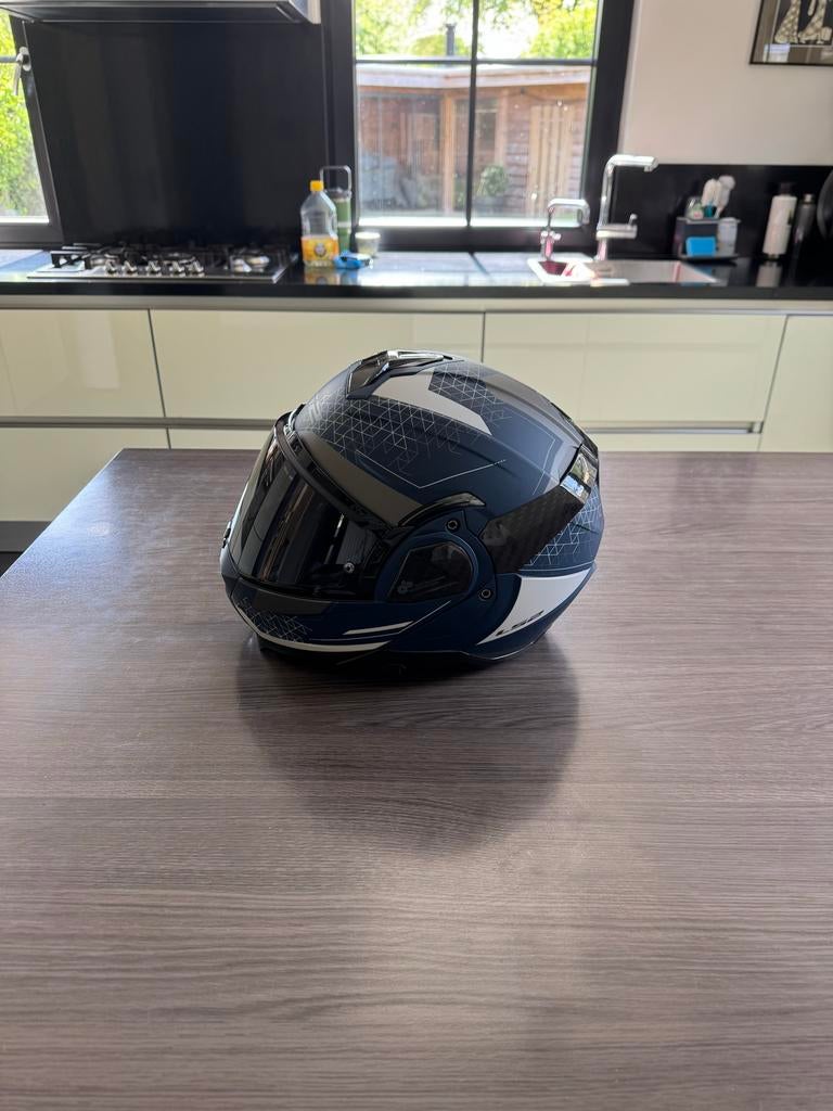 LS2 Systeemhelm - Blauw/Wit (Advant II), Motoren, Kleding | Motorhelmen, Overige merken, Systeemhelm, Heren, Ophalen of Verzenden