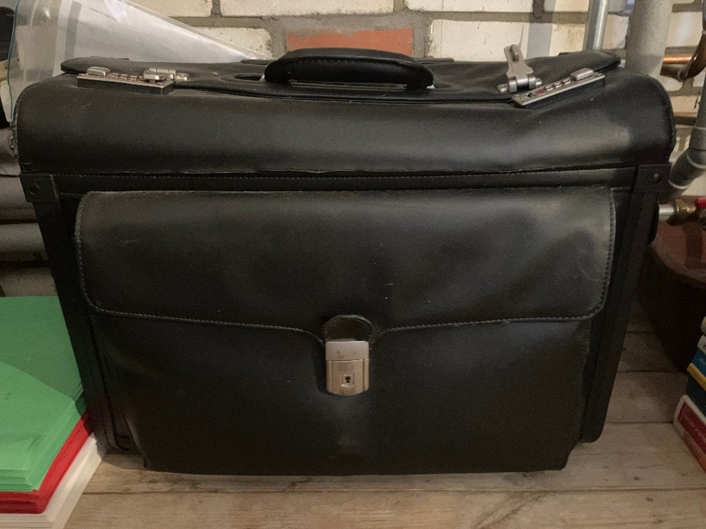 Koffertas, Ophalen of Verzenden, Gebruikt, Leer, Wieltjes