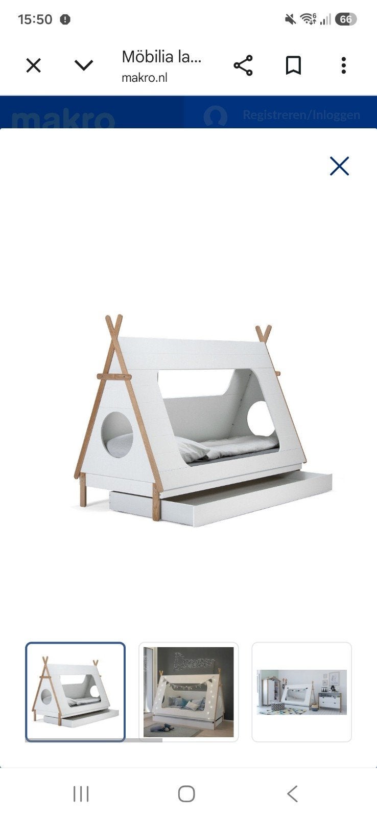 leuk tipi bed, Kinderen en Baby's, Kinderkamer | Bedden, Ophalen, 85 tot 100 cm, Gebruikt, Lattenbodem