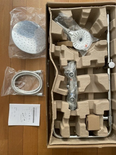 Nieuw: Galvano Regendouche met thermostaatkraan, Ophalen, Nieuw, Chroom, Douche