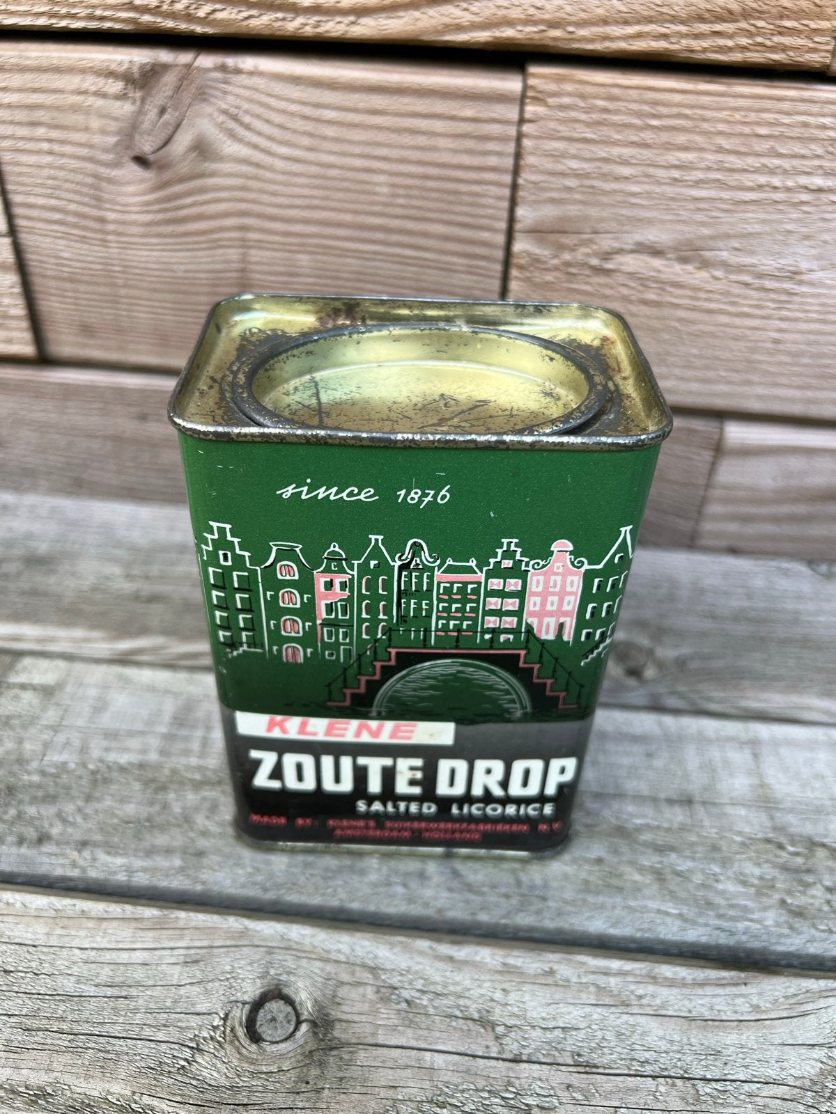 Vintage Klene Zoute Drop Blik - Amsterdam sinds 1876, Ophalen of Verzenden, Gebruikt, Overige, Overige merken