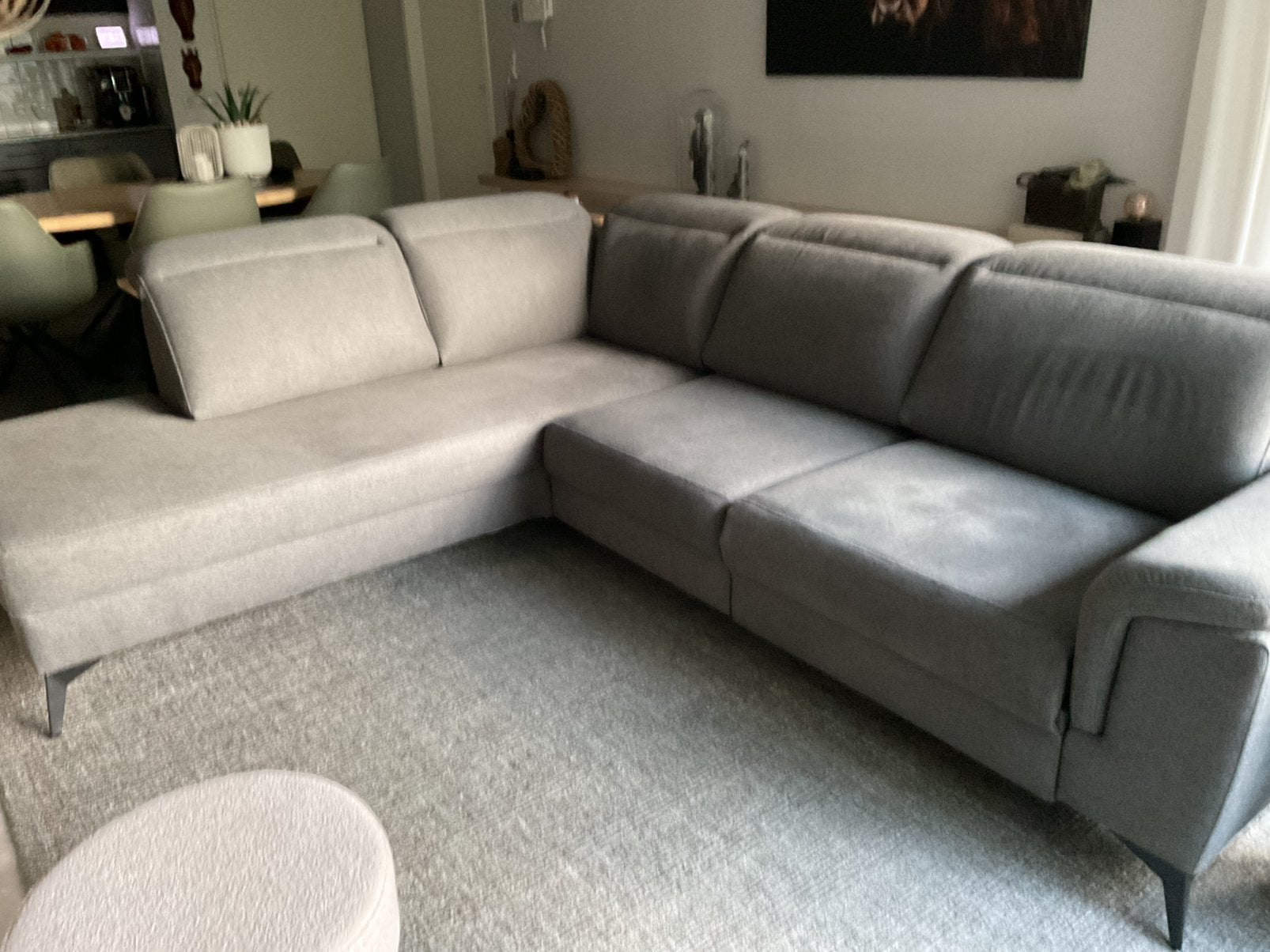 Hoekbank met electrische relaxfunctie, Huis en Inrichting, Ophalen, Zo goed als nieuw, Stof, Modern