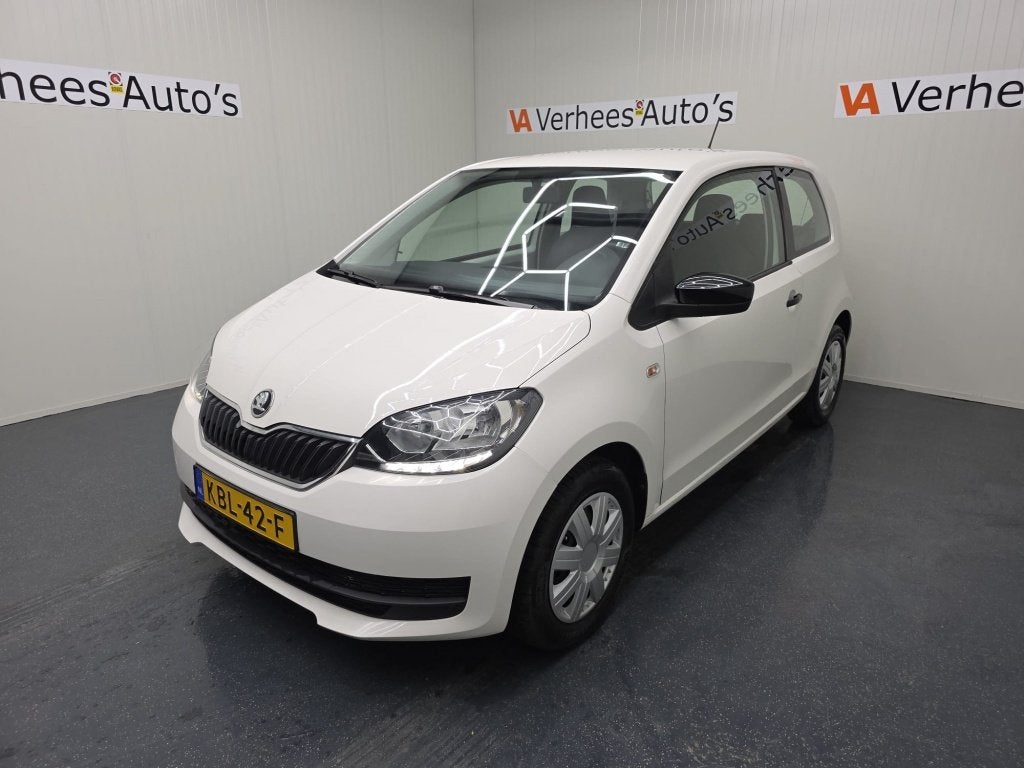 Skoda Citigo 1.0 Grt. Active (bj 2019), Auto's, Voorwielaandrijving, Stof, Gebruikt, Wit