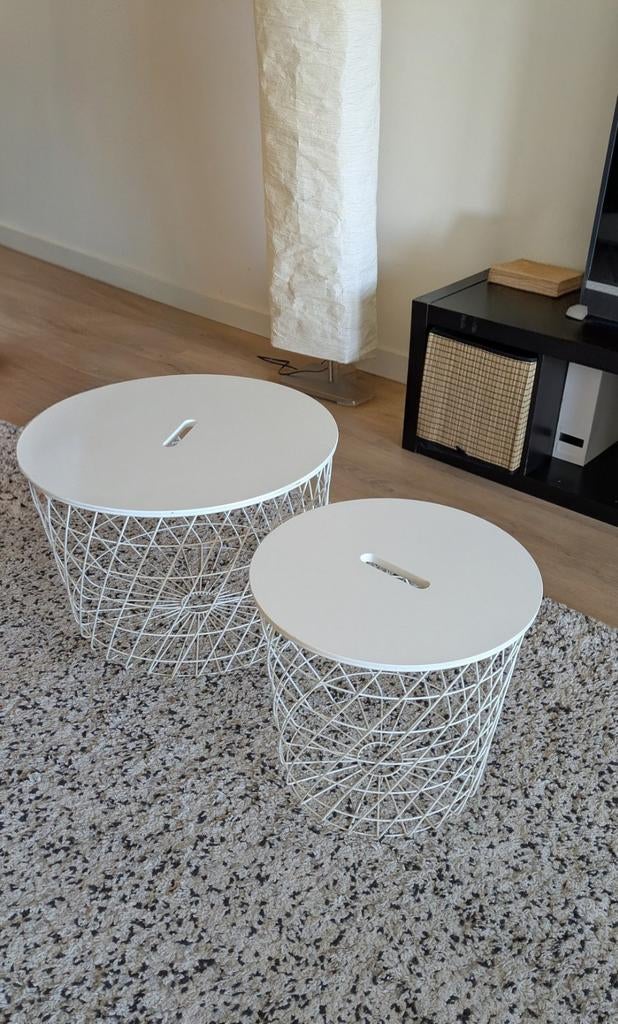 IKEA KVISTBRO tafels (set van 2) – wit – goede staat, Ophalen, Gebruikt, 50 tot 100 cm, Overige materialen