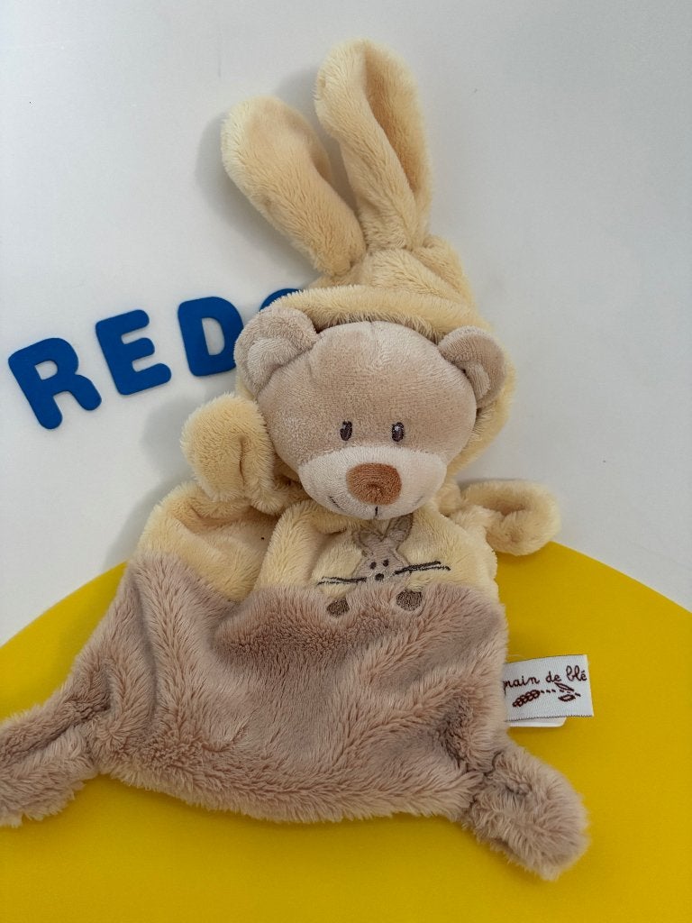 K2475 Grain de Ble doekje beer bruin geel, Kinderen en Baby's, Ophalen of Verzenden, Zo goed als nieuw, Overige typen