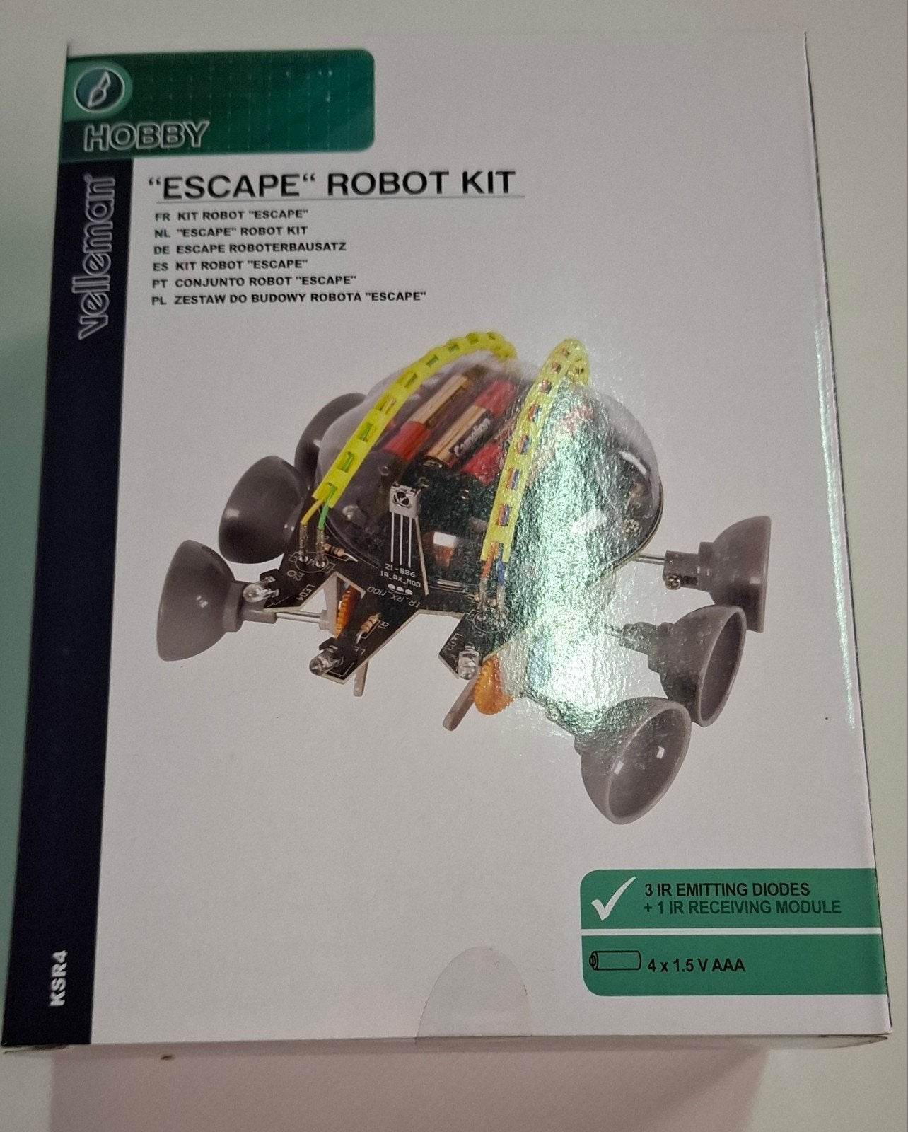 nieuw in doos Velleman KSR4 "Escape" Robot Kit - Bouwpakket, Legen Heirweg 33, 9890 Gavere, België, Educatief, Nieuw, Ophalen of Verzenden