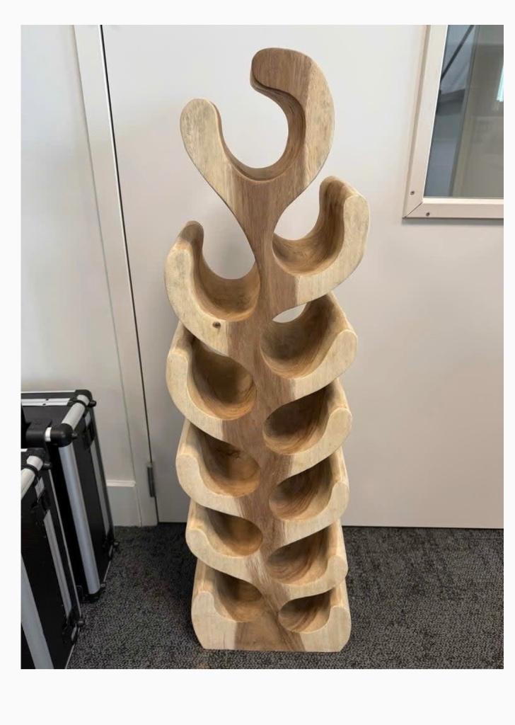 Wijnrek Suár hout - voor 12 flessen, Ophalen, 5 tot 15 flessen, Zo goed als nieuw, 75 cm of meer