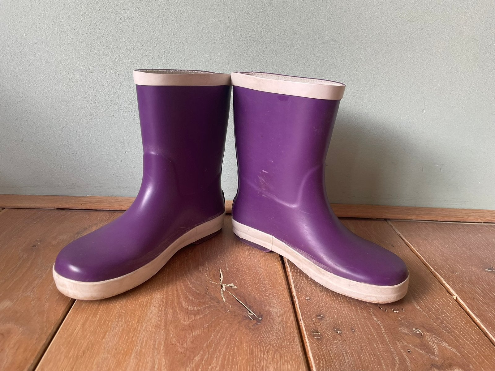 Paarse regen laarsjes maat 31, Ophalen, Gebruikt, Meisje, Laarzen