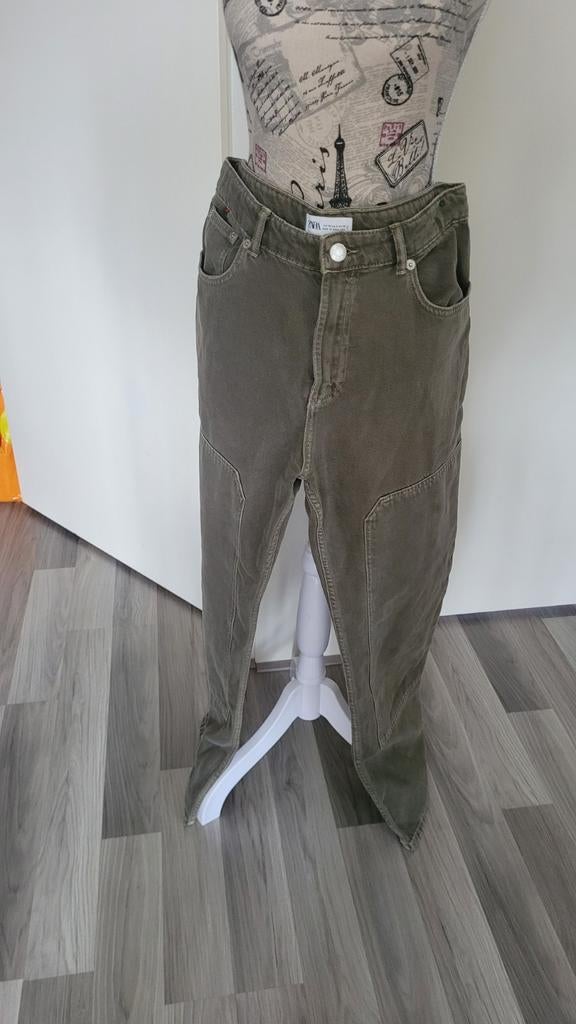 Zara Cargo Broek - Groen - Maat 38 (M), Maat 38/40 (M), Zara, Ophalen of Verzenden, Zo goed als nieuw