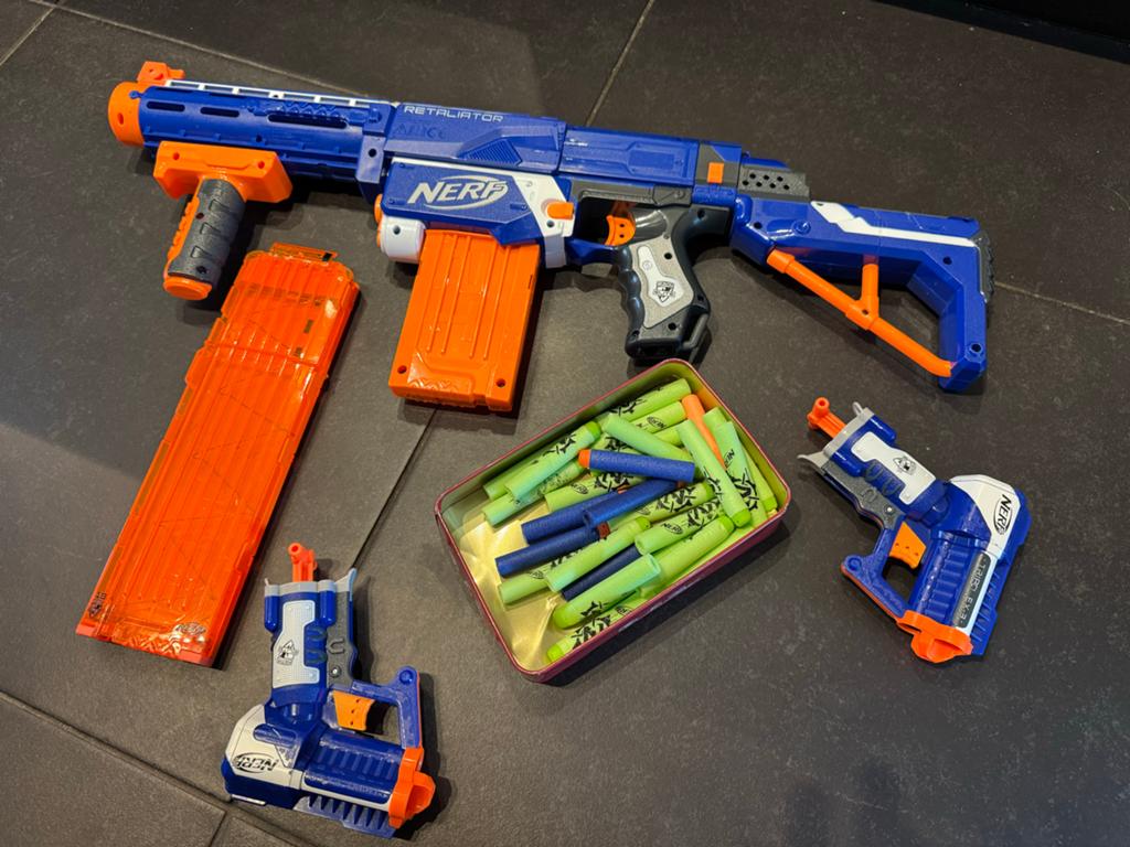Nerf Blaster Set: Retaliator, Triad EX-3 en meer!, Ophalen of Verzenden, Gebruikt, Jongen of Meisje