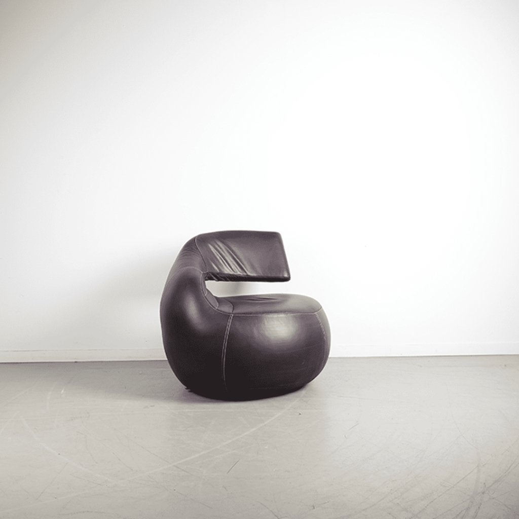 Leolux Gisa Fauteuil Aubergine Leer, Niet ingevuld, Zo goed als nieuw, Niet ingevuld, Niet ingevuld