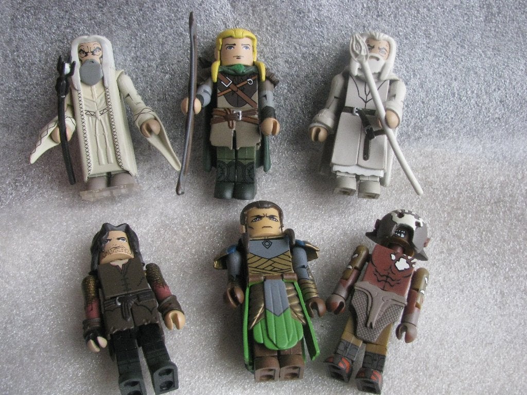 Set van 6 Vintage Lord of the Rings Figuren uit 2004, Verzamelen, Verzenden, Gebruikt, Actiefiguurtje