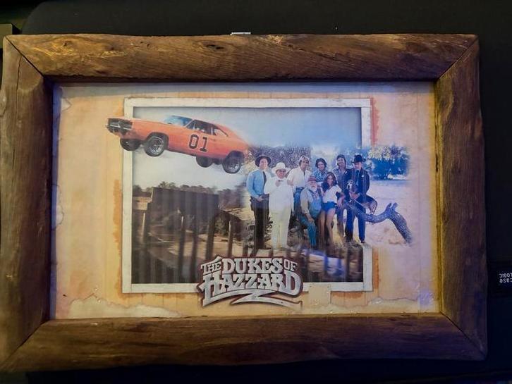 Dukes of Hazzard Schilderij in Houten Lijst, Ophalen of Verzenden
