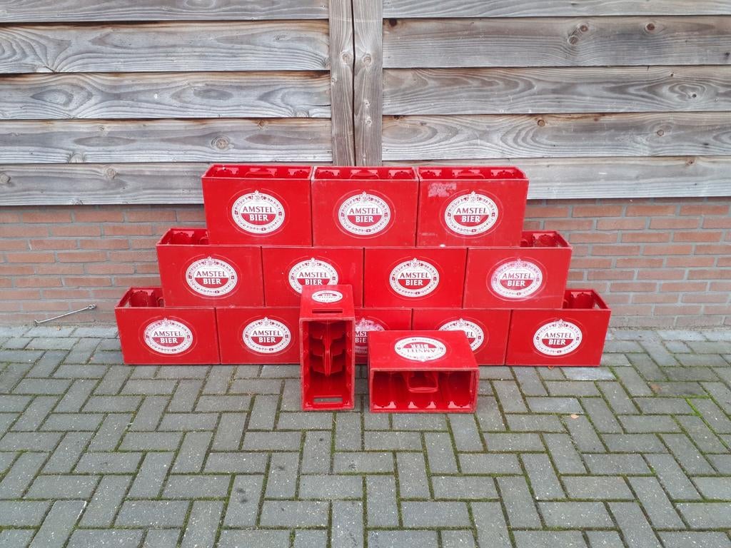 6 x vintage bierkratten halve liter bier kratten, Verzamelen, Ophalen, Gebruikt, Reclamebord, Plaat of Schild, Overige merken
