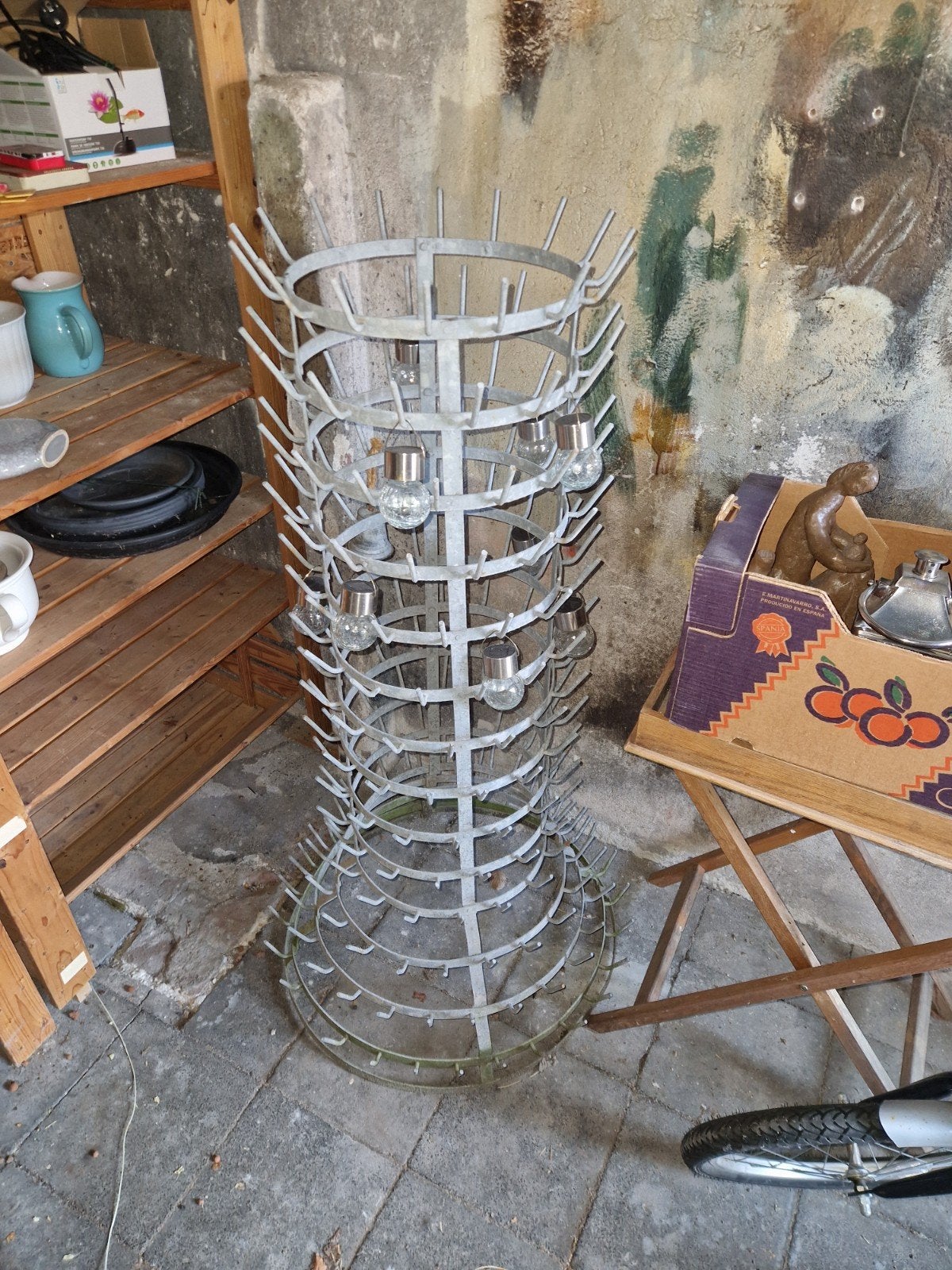 Vintage flessenrek / droogrek - industrieel design, Ophalen