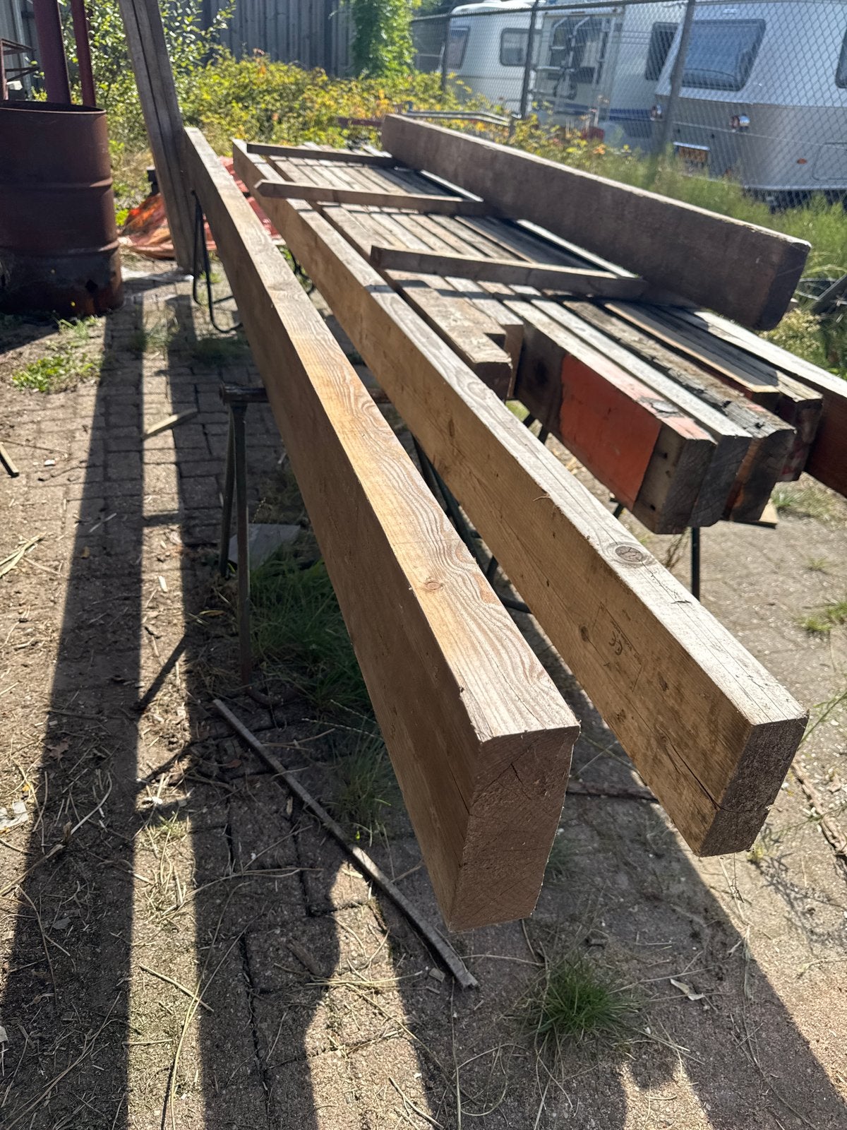 Vuren balk 1x 70x200x4800 mm en 1 x 70 x 220 x 4200 mm, Ophalen, Nieuw, Balk, Vuren