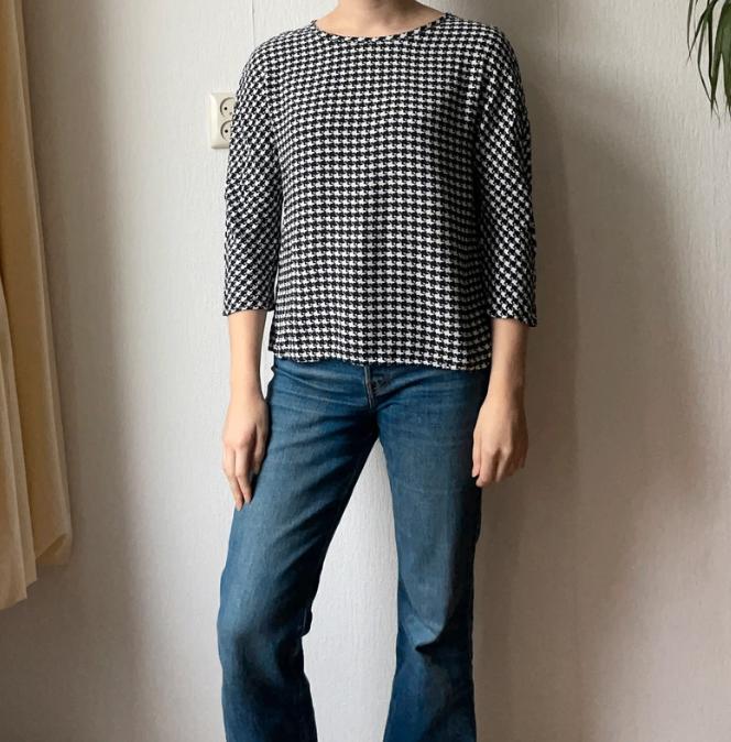 Bloes Pied-de-Poule patroon Vanilia - maat 38, Kleding | Dames, Maat 38/40 (M), Vanilia, Zwart, Ophalen of Verzenden