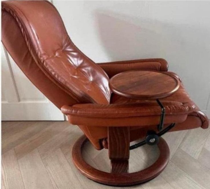Ekornes Stressless relaxfauteuil met voetenbank, Ophalen, Minder dan 75 cm, Zo goed als nieuw, Leer