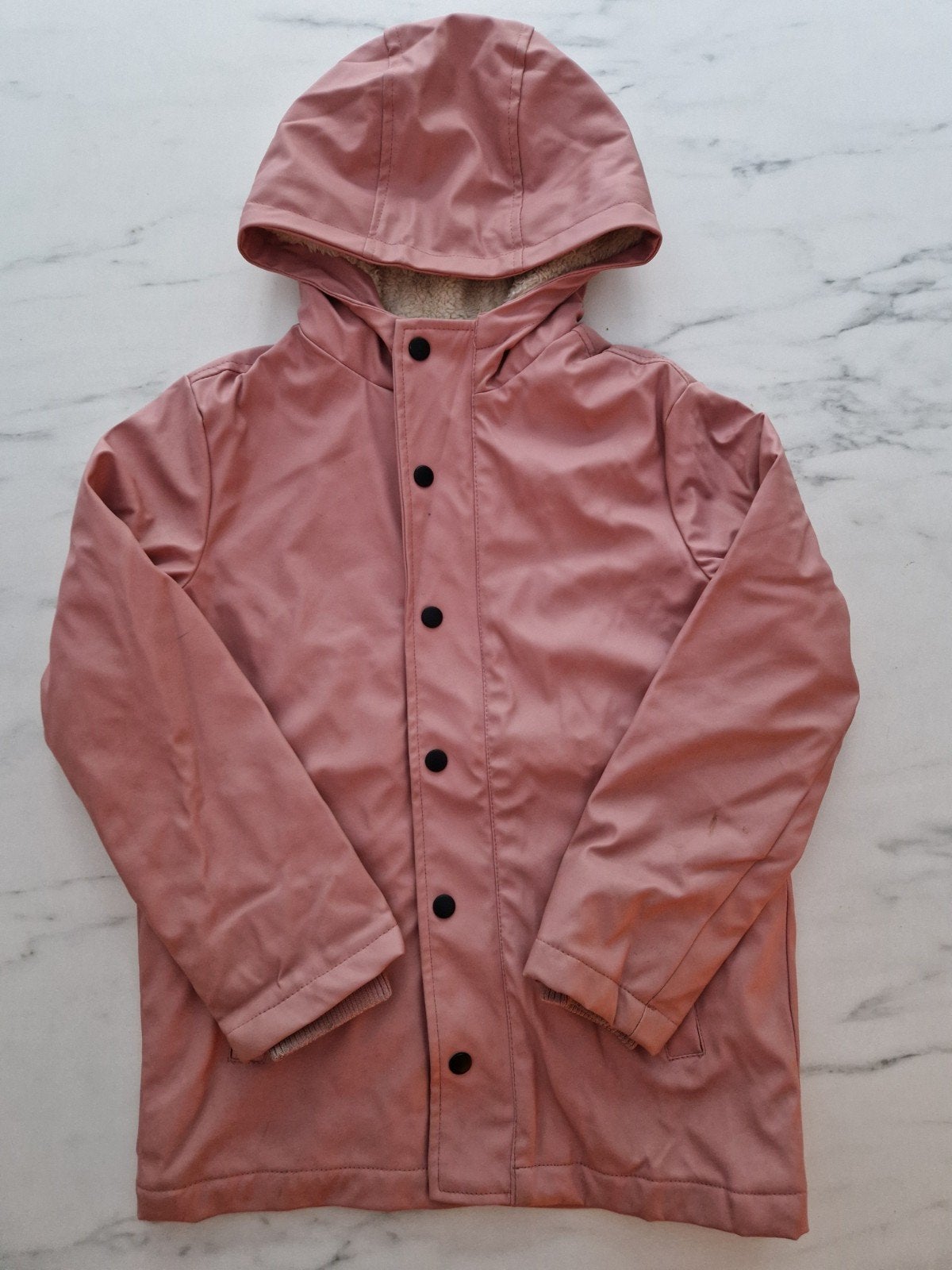 Hema regenjas roze met capuchon gevoerd, maat 134/140, Kinderen en Baby's, Kinderkleding | Overige, Ophalen of Verzenden, Gebruikt