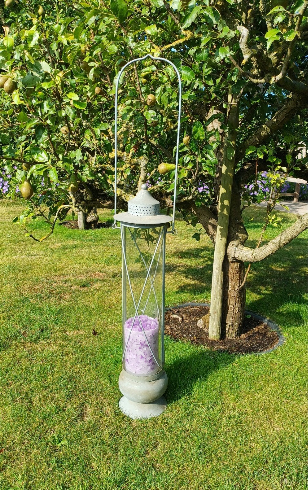 Mooie Grote Zinken Windlicht Lantaarn "Spoorlantaarn" € 25, Ophalen, Gebruikt, Minder dan 50 watt, Staande lamp