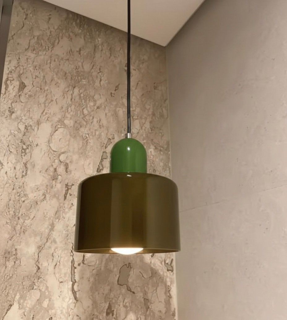 Bruin/Groen Bauhaus Stijl Hanglamp – Glazen Lamp E27 NIEUW!, Verzenden, Nieuw, Glas