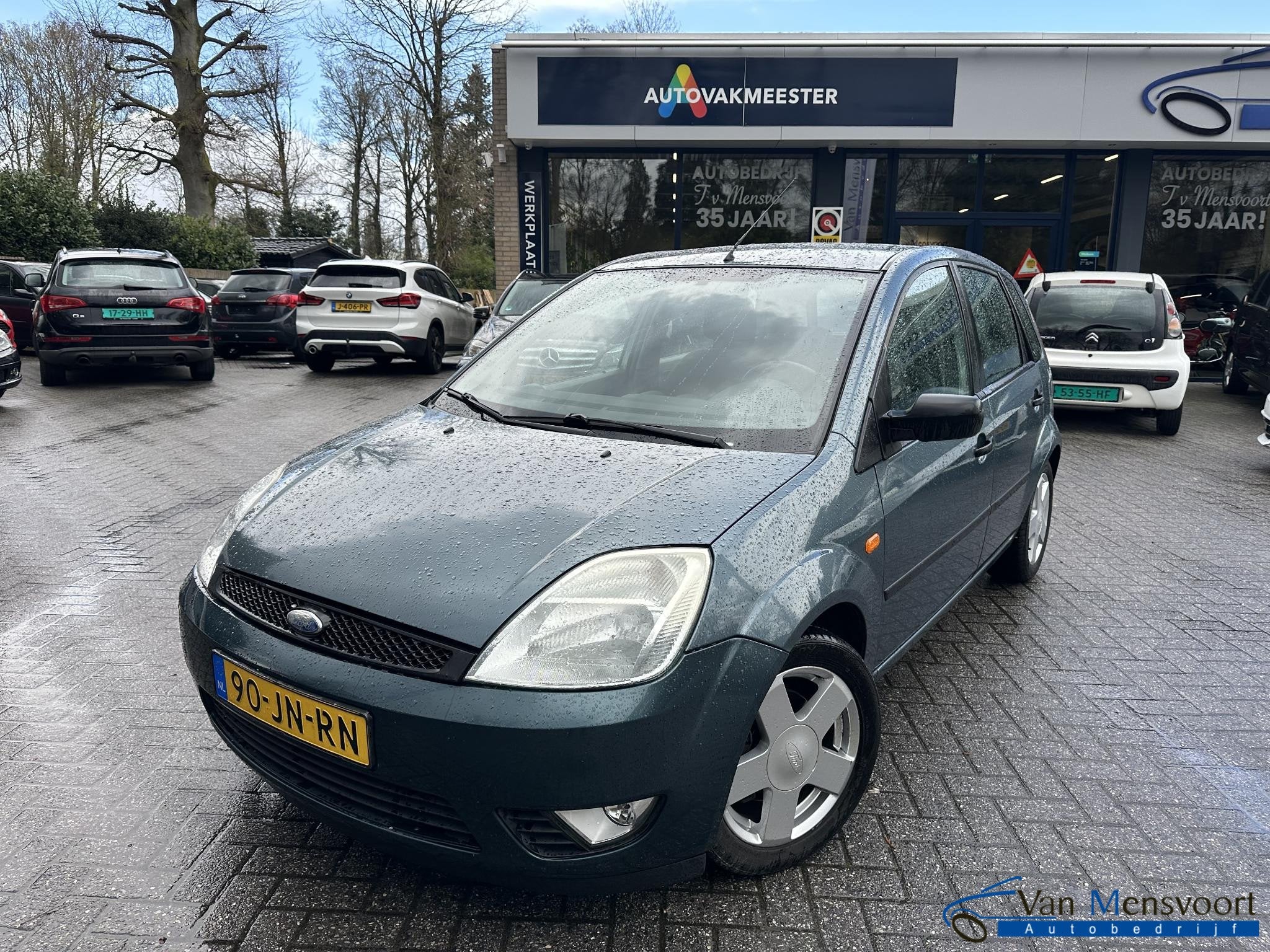 Ford Fiesta 1.4 16V First Edition 5drs APK-02/2027|Airco|CV-, Auto's, Voorwielaandrijving, Gebruikt, 4 cilinders, Blauw