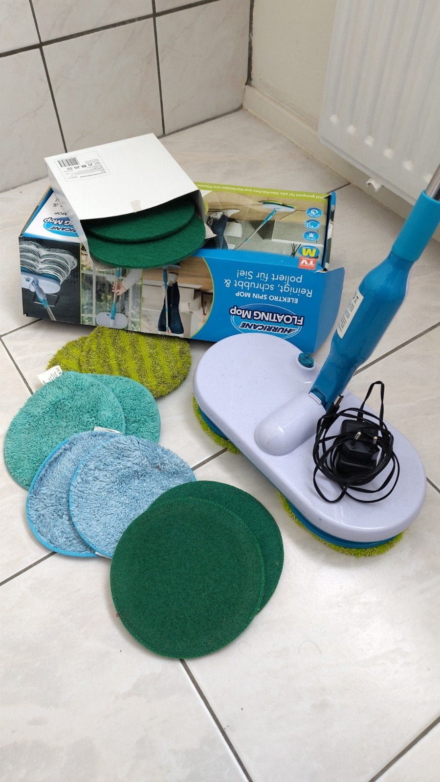 Hurricane Floating Mop - Elektrische Dweil met Accessoires, Ophalen of Verzenden, Mop of Dweil