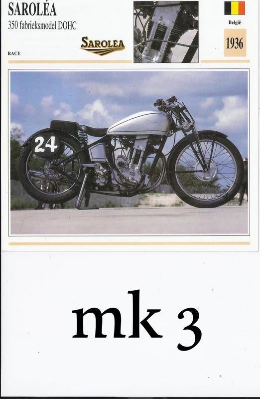 Mk3 motorkaart sarolea 350 fabrieksmodel, Verzamelen, Ophalen of Verzenden, Zo goed als nieuw, Motoren