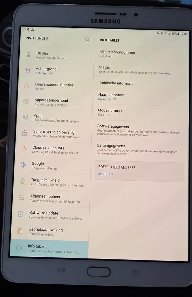 Witte Samsung Tablet met Simkaart, Computers en Software, Android Tablets, Gebruikt, 8 inch, SM-T715, Gps