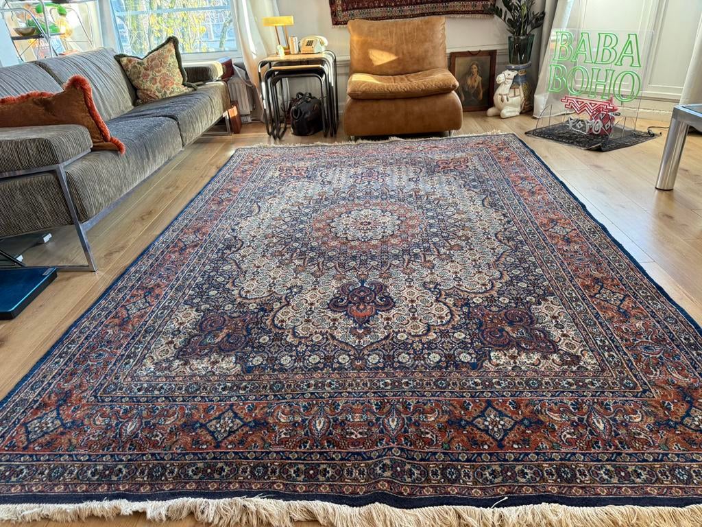 Handgeknoopt vintage Moud tapijt – 293  200 cm, Huis en Inrichting, Stoffering | Tapijten en Kleden, Info@bababoho.clm, Crème