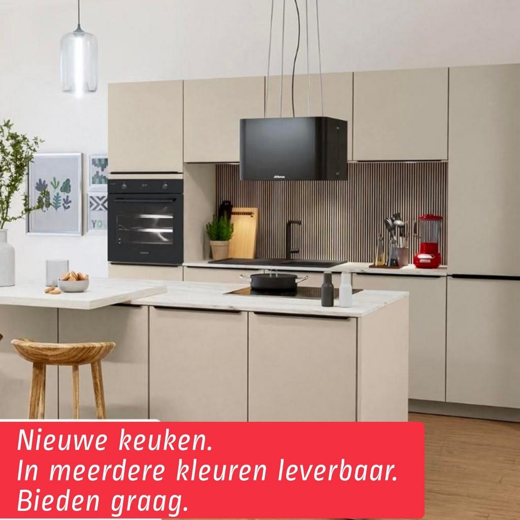 Moderne keuken met kookeiland en apparatuur, Ophalen, Overige typen, Nieuw, Kunststof