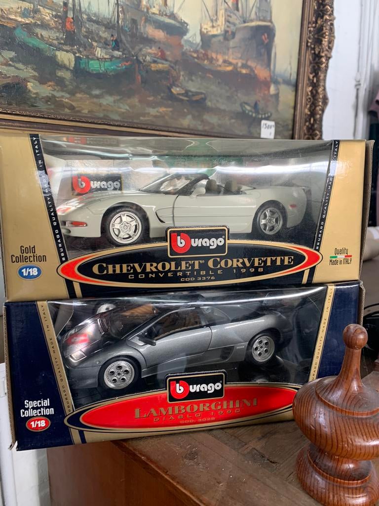 Modelauto diverse grote Burago Ferarri Corvette Lamborghini, Ophalen of Verzenden