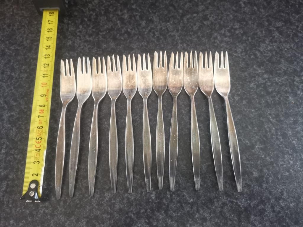 11 antieke gebaks vorkjes, Ophalen of Verzenden