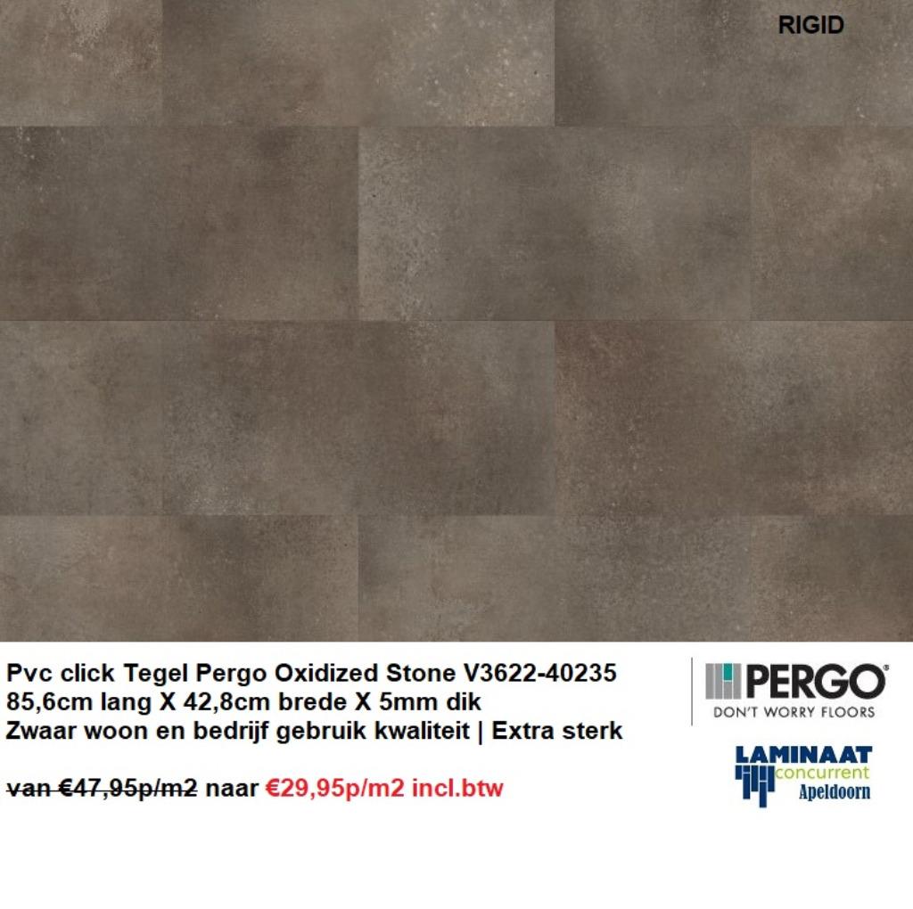 Grote Pvc click Tegel Oxidized Stone 85,6cm X 42,8cm €29,95